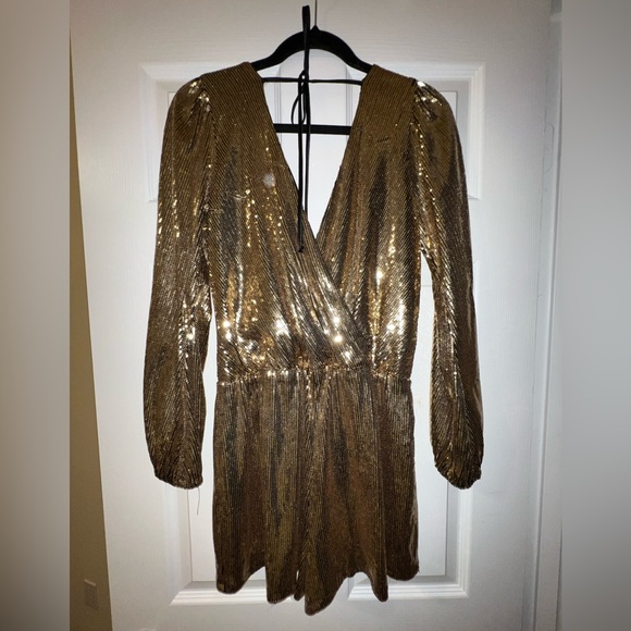 B.Darlin Gold Sequin Romper - Picture 4 of 4
